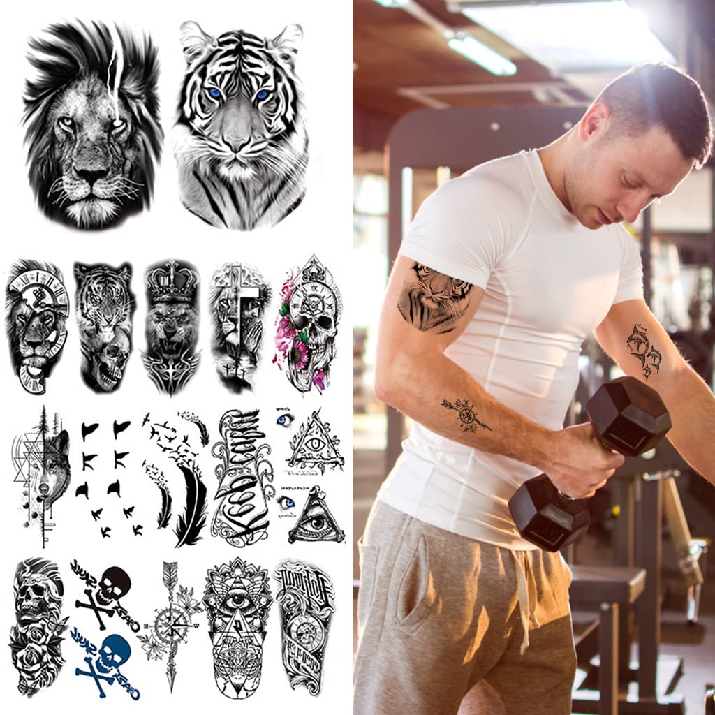 MAYCREATE 35 Sheets Black Tatto Sticker Beast Temporary Tattoos Stickers on Arm Large Tattoo Stickers Assorted Tatto Sticker for Men Body Art Tattoos Art Waterproof Temporary Tattoos Stickers MAYCREATE 35 Sheets Black Tatto Sticker Beast Temporary Tattoos Stickers on Arm Large Tattoo Stickers Assorted Tatto Sticker for Men Body Art Tattoos Art Waterproof Temporary Tattoos Stickers